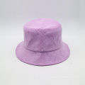 Chapeau de seau en velours en velours violet